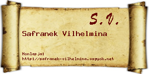 Safranek Vilhelmina névjegykártya